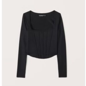 Abercrombie & Fitch black long sleeve corset top